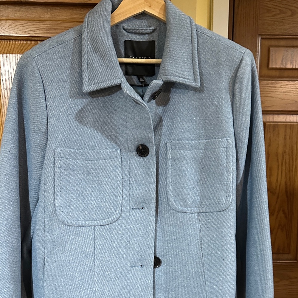 NWT Talbots Light Blue Utility Jacket fully lined